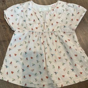 Zara cotton bird top size 2/3T